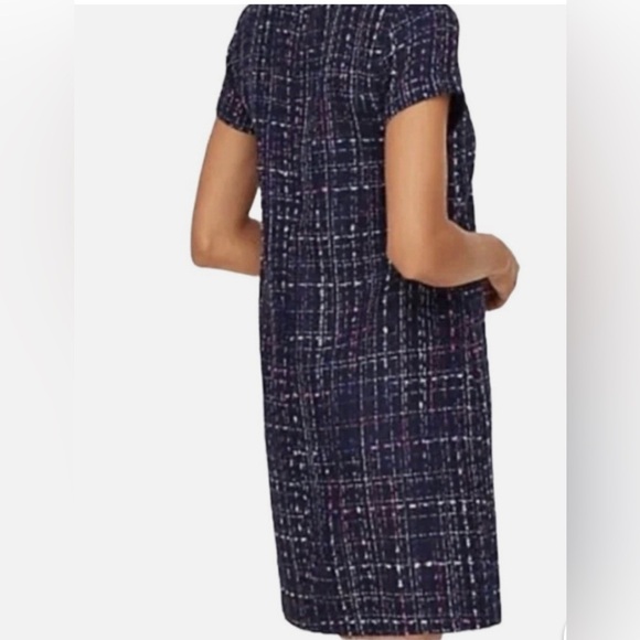 Brand new with tags LOFT Navy and Pink tweed Dress - Picture 2 of 9